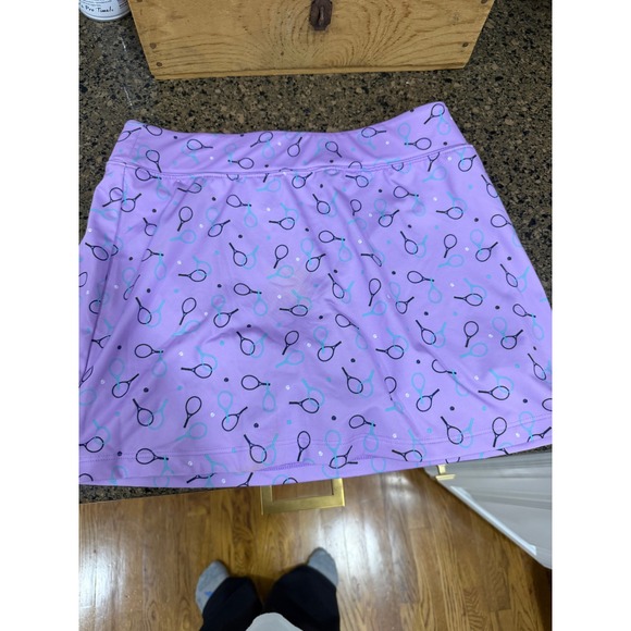 Prince Other - Prince Girls Purple Tennis Racket Print Athletic Skort Size L 14